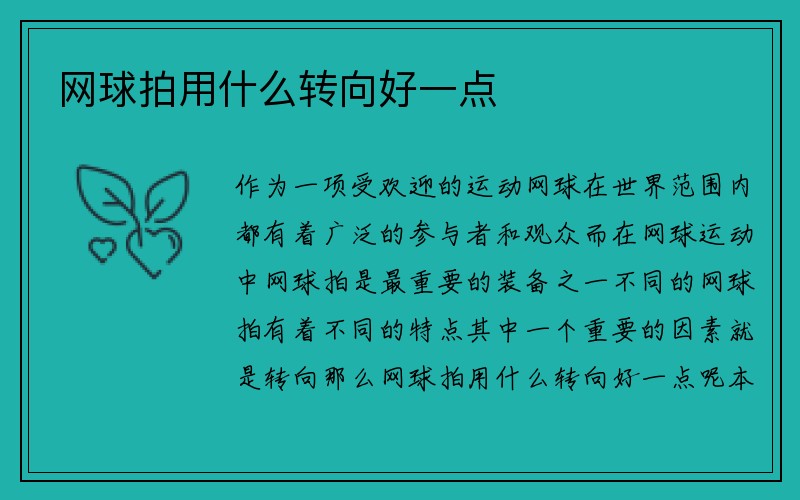 网球拍用什么转向好一点