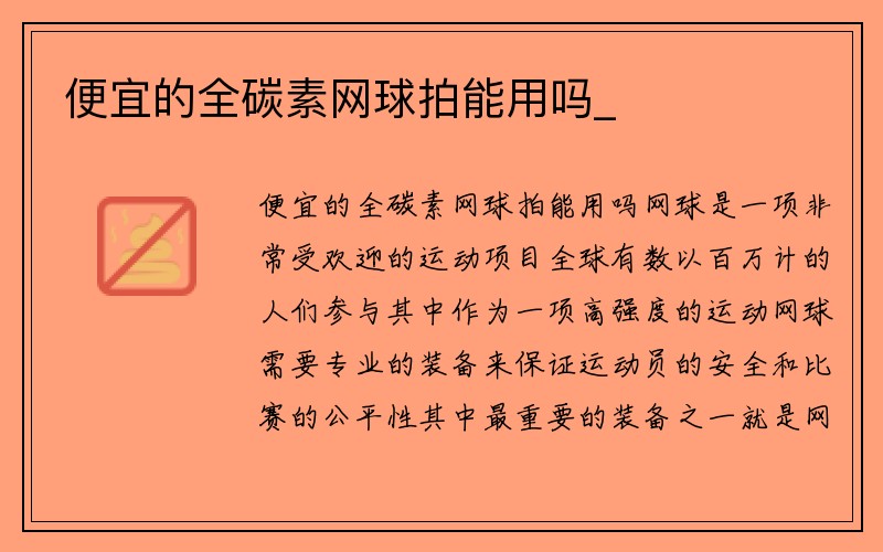 便宜的全碳素网球拍能用吗_