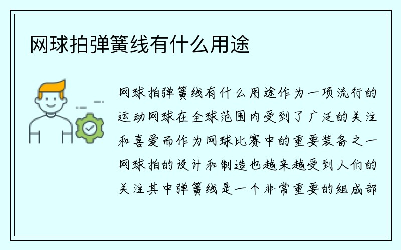 网球拍弹簧线有什么用途